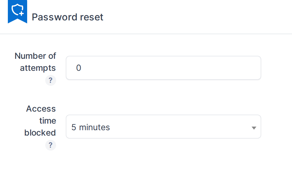 Password reset is limited to 3 attempts per 600 seconds to prevent reset-link abuse.