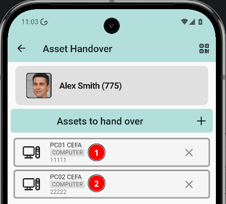 User profile with the new asset