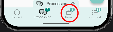 Item detail view in the app