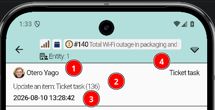 History tab with log entries