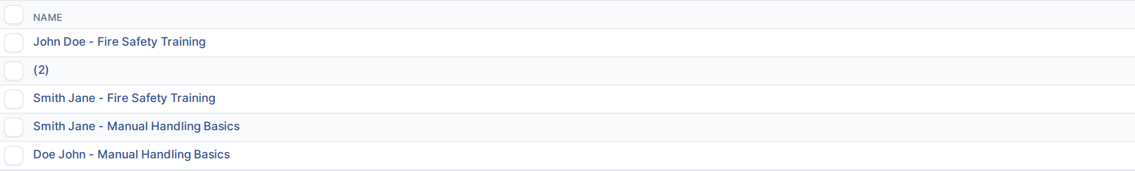 Both enrollments appear in the list, one per user.