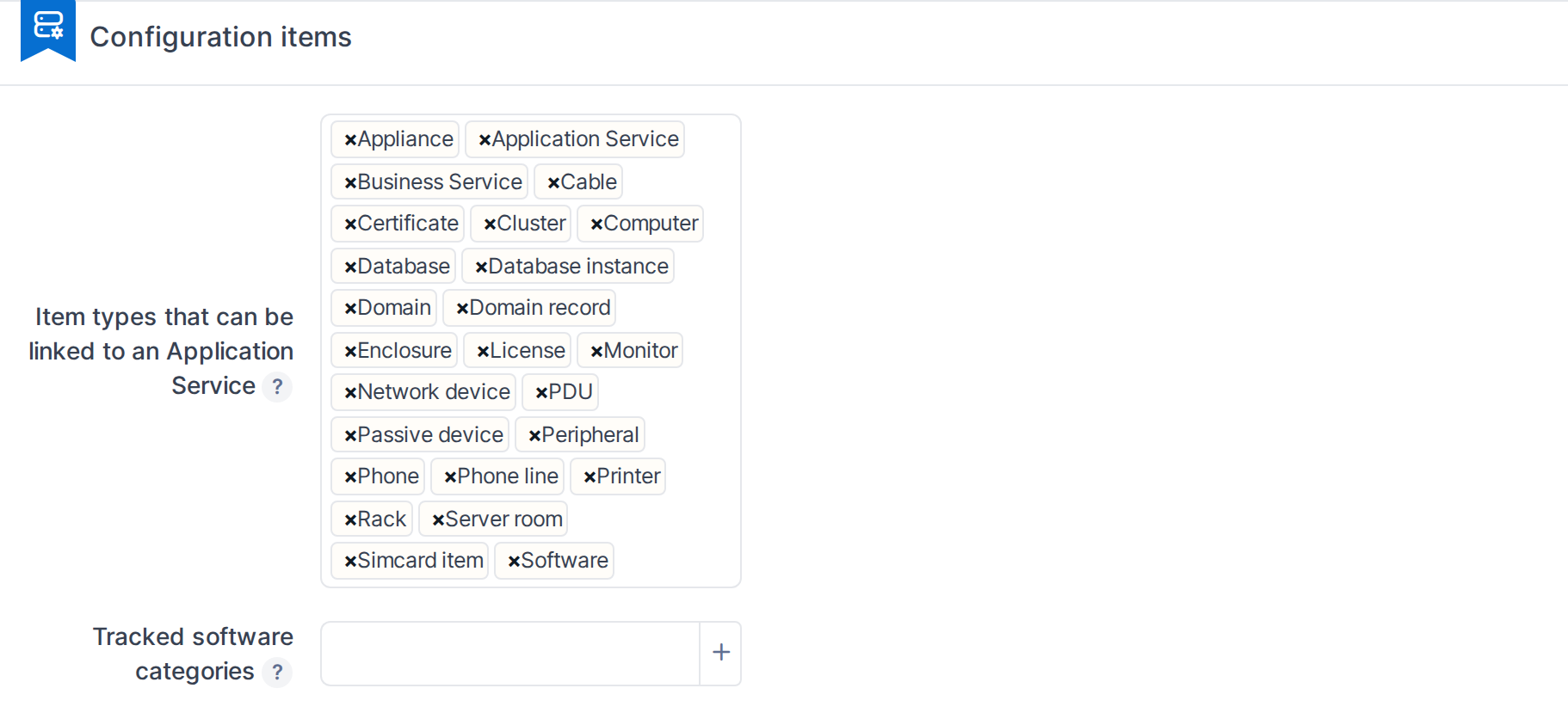 Configuration items