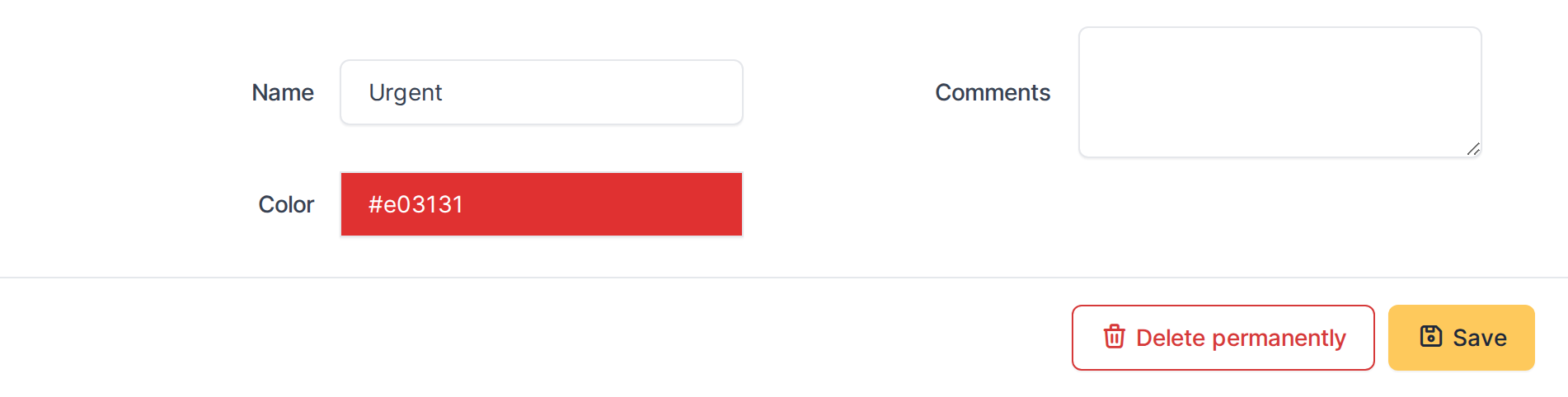Setting up labels — Create or edit a label