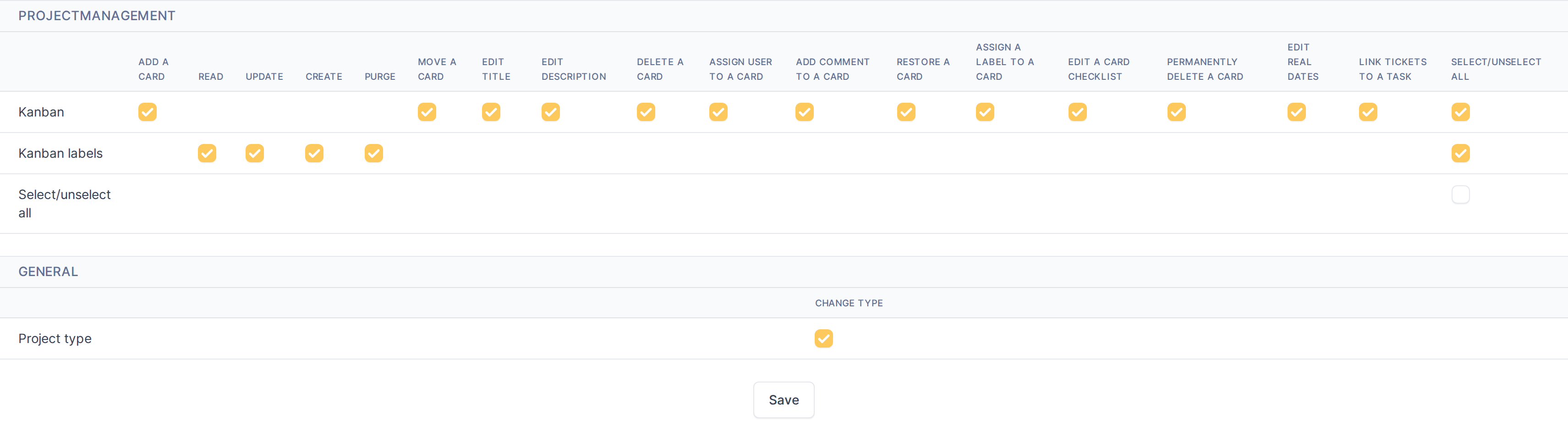 The profile rights tab — Open the Agile Project Management tab on a profile